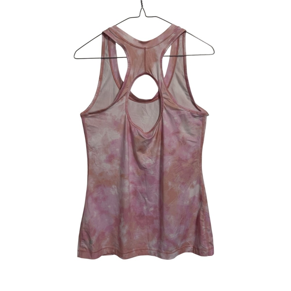 Athleta Womens Pink Tie Dye Racerback Keyhole Activewear Tank Top Size Small - Picture 8 of 11